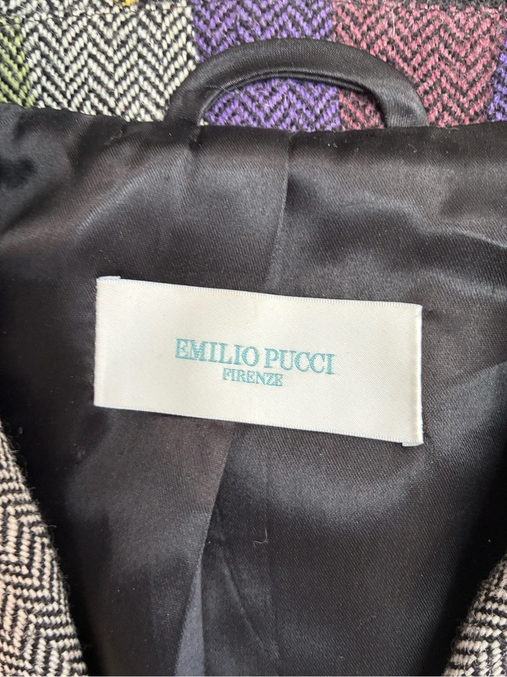 VINTAGE Emilio Pucci  Abstract Italian Wool Blazer